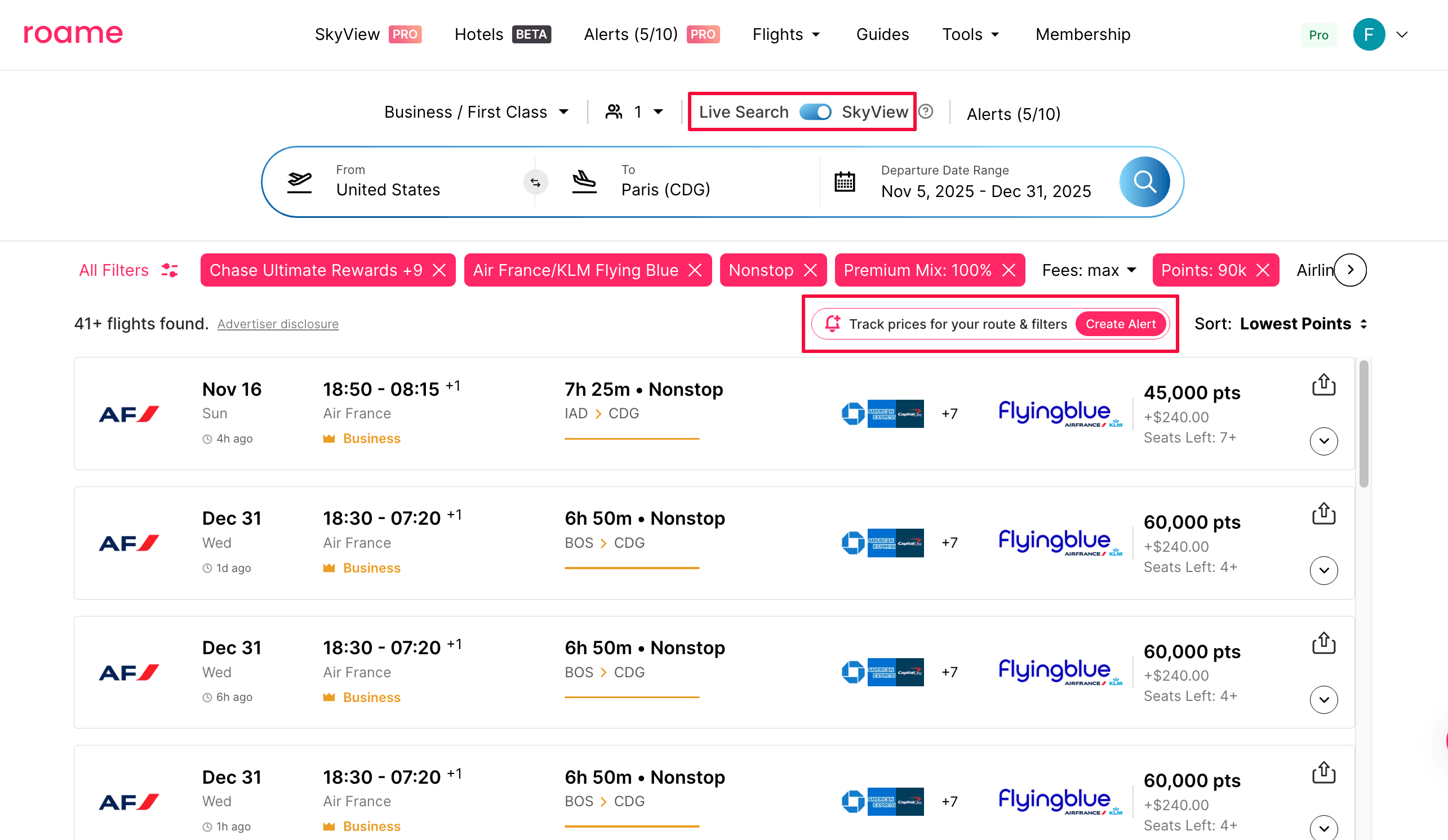 roame SkyView and Alerts