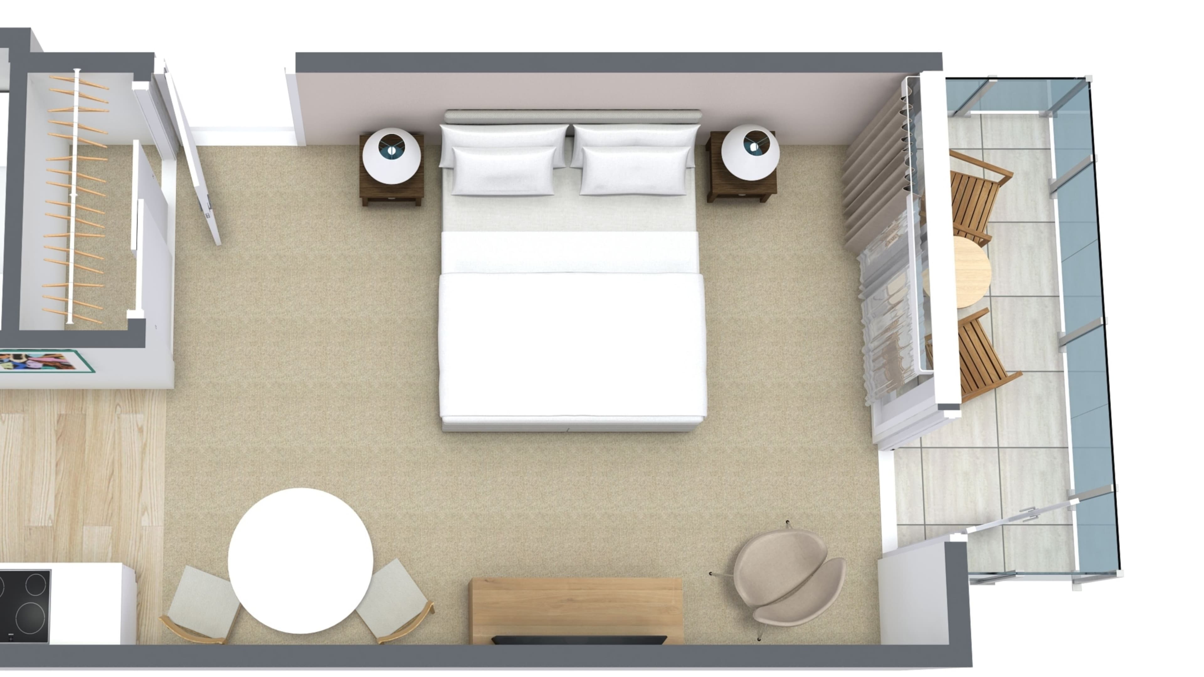 Studio Urban View Balcony - Image 4