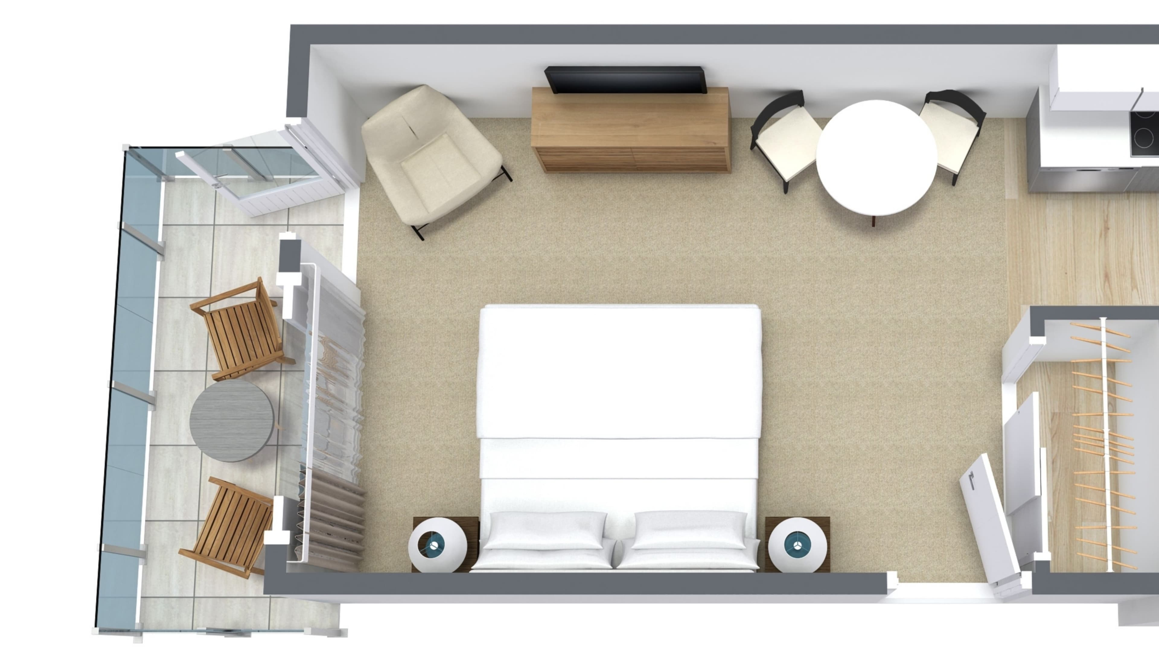 Studio Urban View Balcony - Image 5