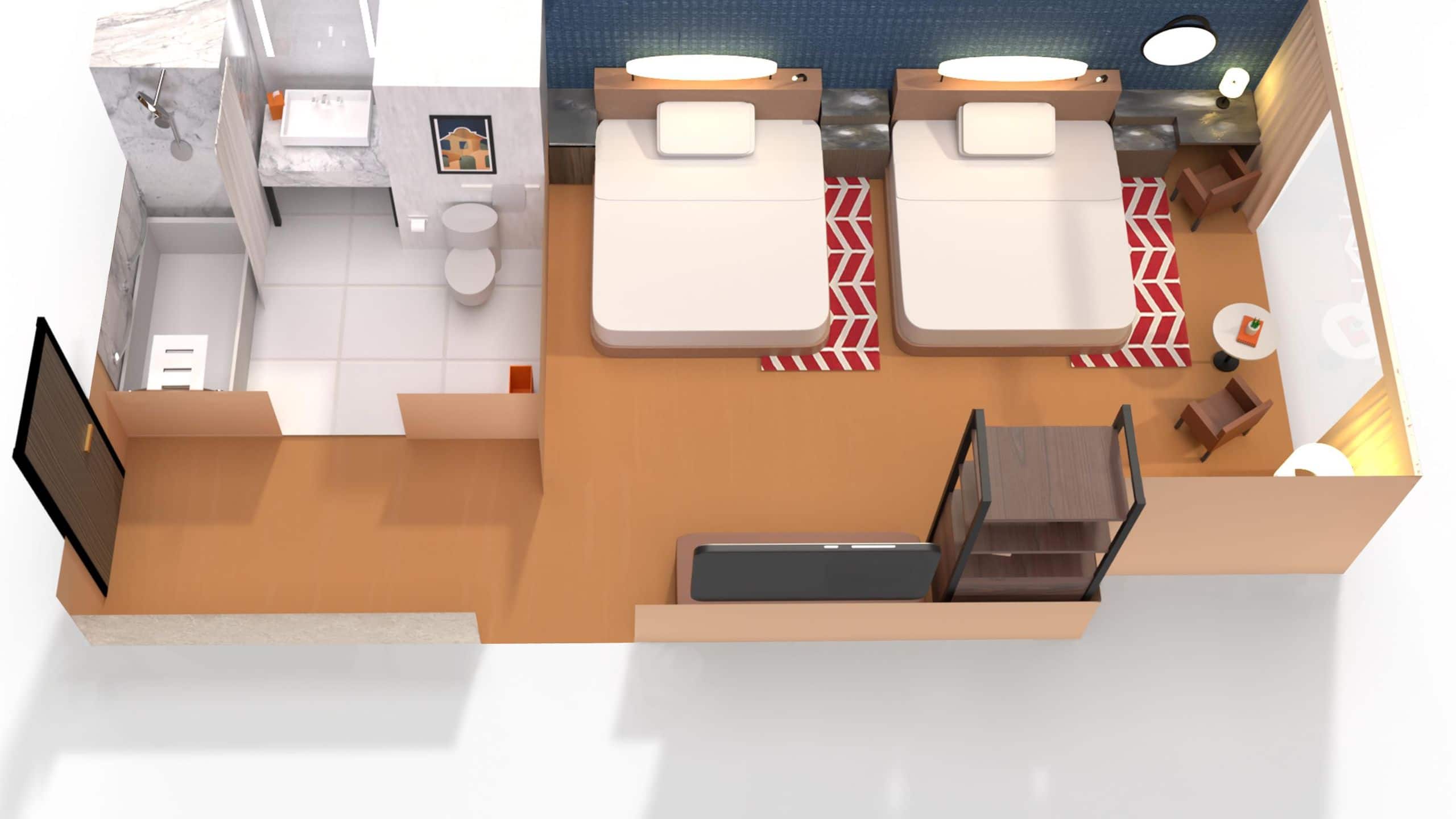 2 Queen Beds Accessible Tub - Image 3