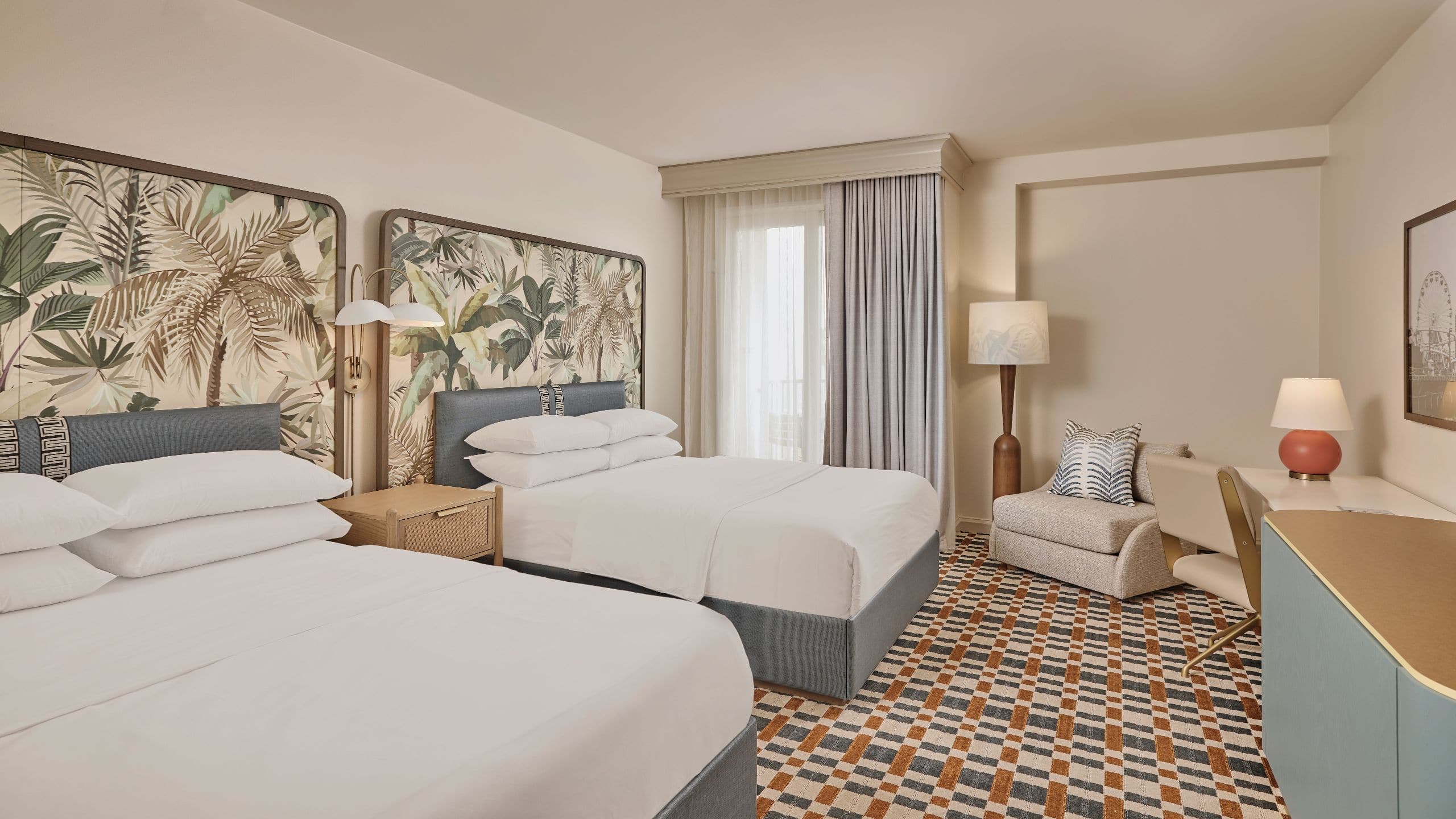 2 Queen Beds Accessible Roll-In Shower - Image 1