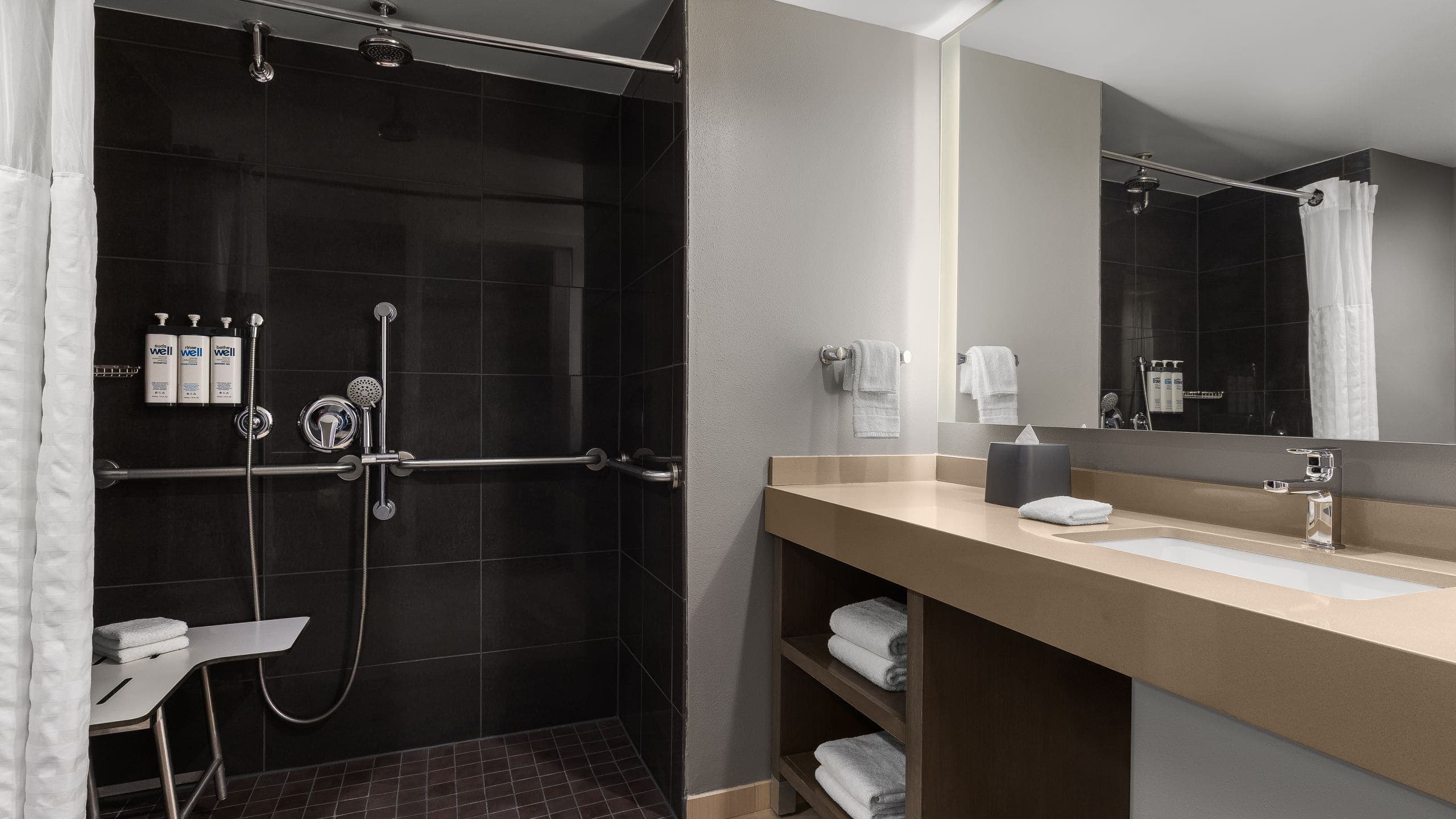 Accessible Studio King with Kitchen and Sofabed and Roll-In Shower - Image 1
