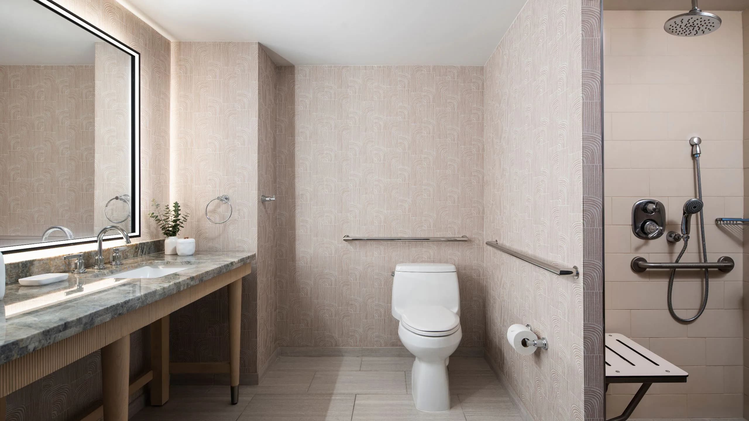 1 Queen Bed ADA Accessible Roll-In Shower - Image 3