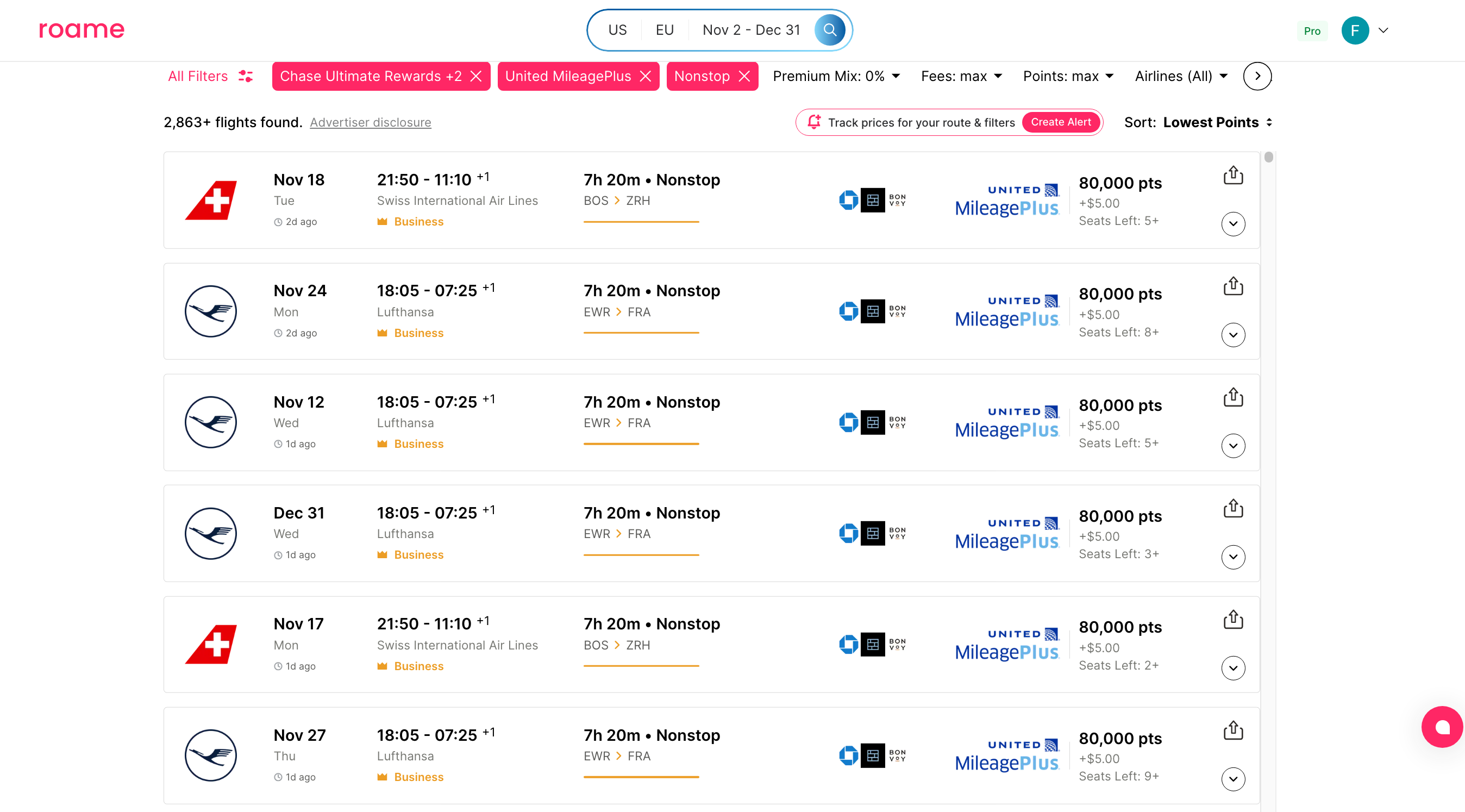 US to Europe Deals with Roame